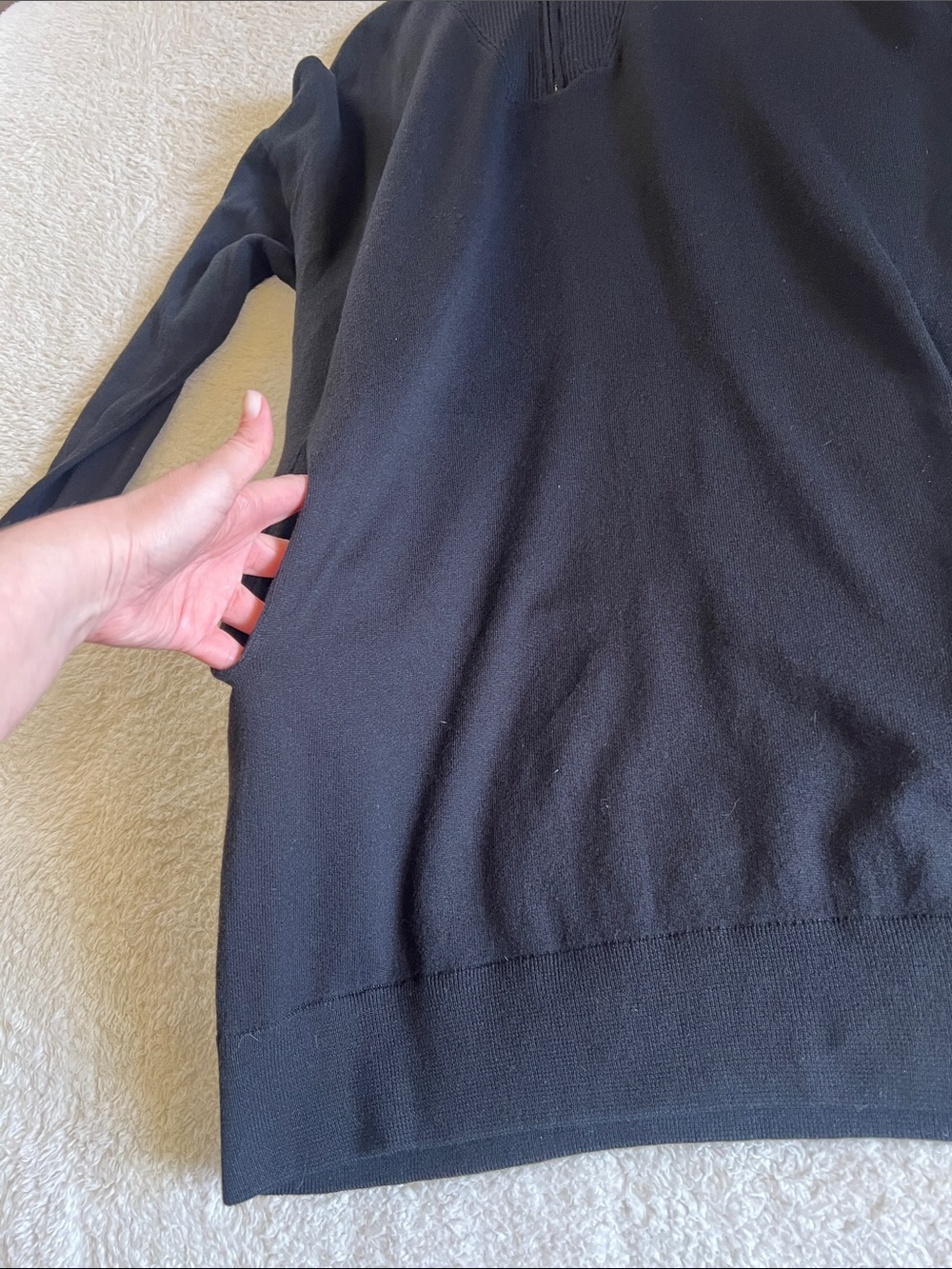 360Cashmere Cotton Cashmere Zip Sweater Dress Black S - Picture 6 of 9